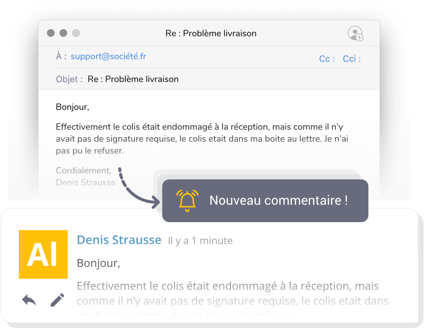 Nouveua commentaire par email